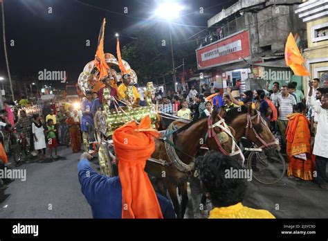 Indian Devotees Take Part In A Religious Procession To Mark The Ram Navami Festival In Kolkata