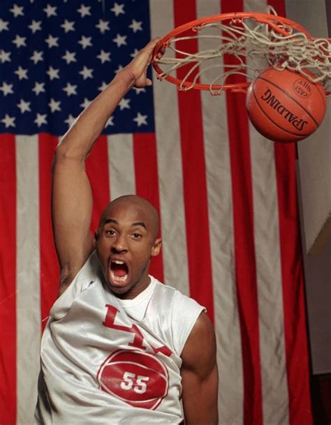 Kobe Bryant Dunks The Ball At His Lower Merion Pa High School Gym During A Practice On Jan 19