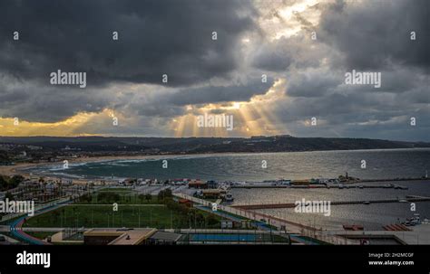 Istanbul is cute town in north of the Asian side - Sile. aerial view. Aerial View of Rocky Black ...