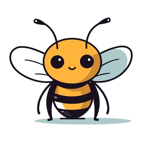 Premium Vector Cute Cartoon Bee Vector Illustration Cute Cartoon Bee