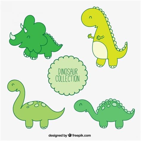 Premium Vector Coloured Dinosaurs Illustrations