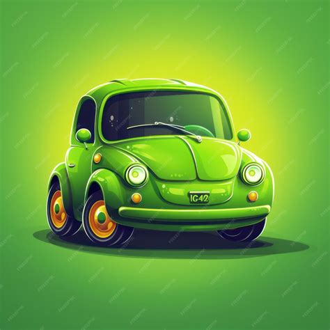 Premium AI Image | Illustration of a cartoon of a green car