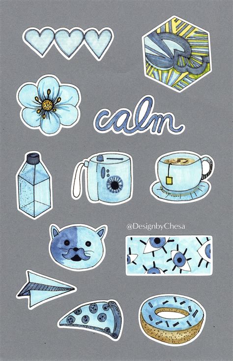 Blue Aesthetic Sticker Pack - Etsy