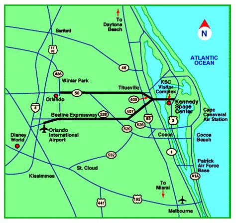 Kennedy Space Center Map Florida Map Of Western Hemisphere