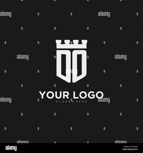 Initials DO Logo Monogram With Shield And Fortress Design Vector