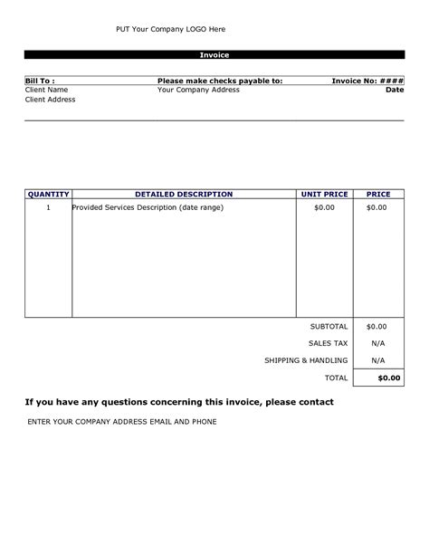 Consultant Invoice Template Doc Invoice Example