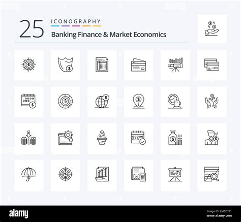 Banking Finance And Market Economics Line Icon Pack Including Form