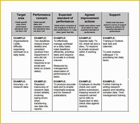 Continuous Improvement Example Action Plan Template