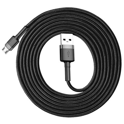 Baseus Cafule Microusb Cable Camklf Cg1 2m Grey Black