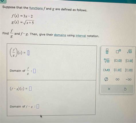 Solved Suppose That The Functions F And G Are Defined As Follows F X