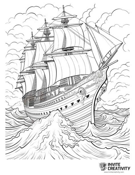 Ship Coloring Pages (Free Printable PDFs) - Invite Creativity