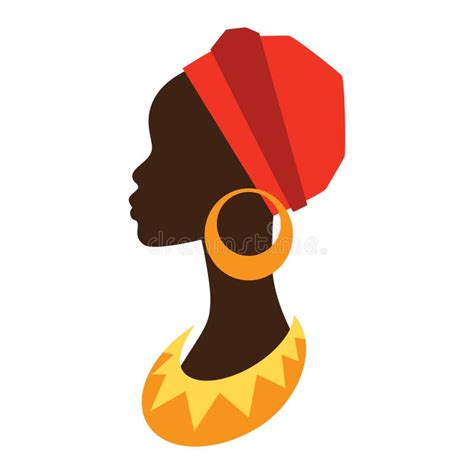 Silueta De La Muchacha Africana En Perfil Con Ilustración del Vector