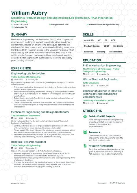 9 PhD Resume Examples & Guide for 2024