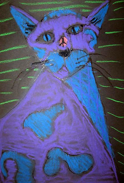 MaryMaking: Glue and Chalk Pastel Cats