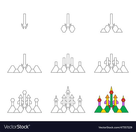 simple step  step drawing tutorial  kids vector image