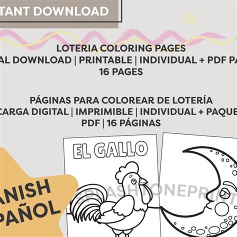 Loteria Coloring Pages Etsy