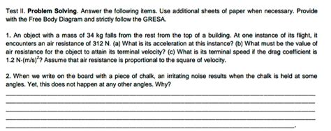 Answered Test Ii Problem Solving Answer The Bartleby