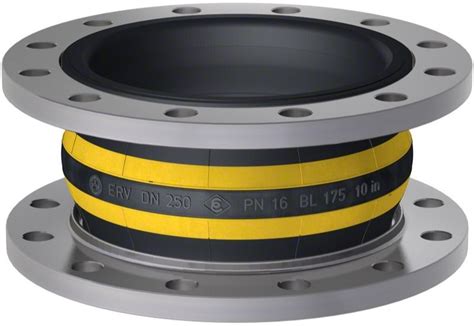 Elaflex Rubber Expansion Joint Yellow Steel Type ERV GS DN250 L 175 Mm