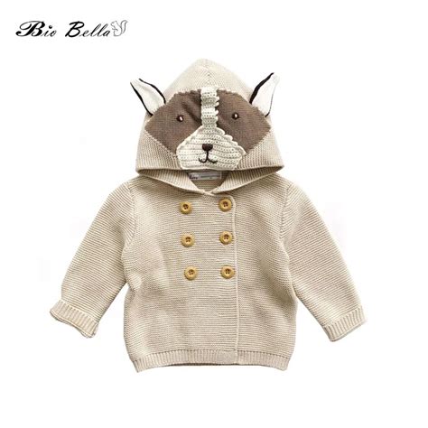 Kids Knitted Sweaters Cute Animal Dog Shaped Boys Girls Cardigan Warm ...