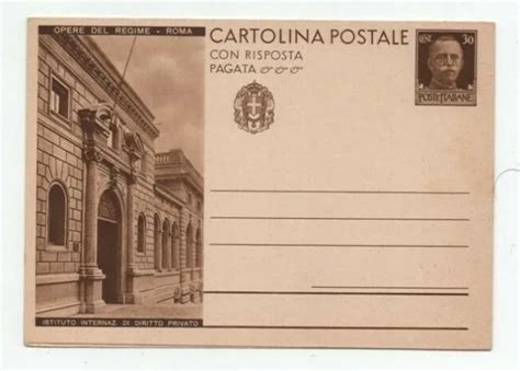 Cartolina Postale Con Risposta Pagata Opere Del Regime C N