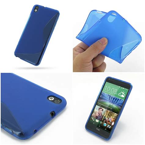 PDair Soft Plastic Case For HTC Desire 816 Blue S Shape Pattern Htc