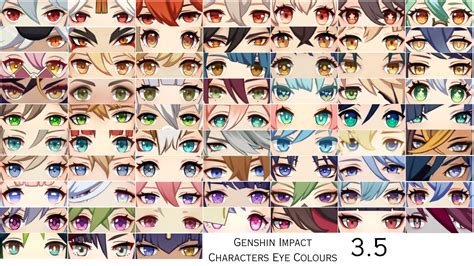 All Playable Characters Eye Colours R Genshin Impact