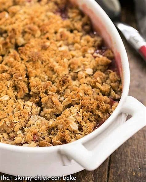 Easy Rhubarb Crisp Tasty Simple Spring Dessert That Skinny Chick