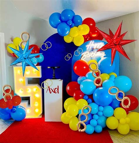 Kit De Arco De Guirnalda De Globos Rojo Azul Y Amarillo Unidades