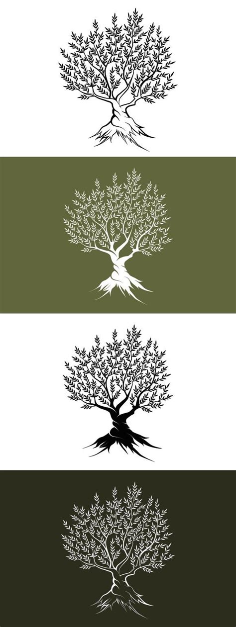 Vector Olive Tree Silhouette Tree Silhouette Tree Textures Tree Drawing