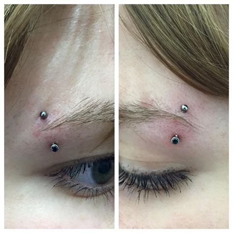 These Paired Eyebrow Piercings Were Done Using Neometal Curved Barbells