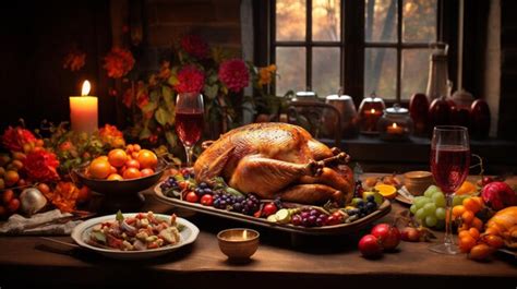 Premium AI Image | Thanksgiving day dinner food turkey