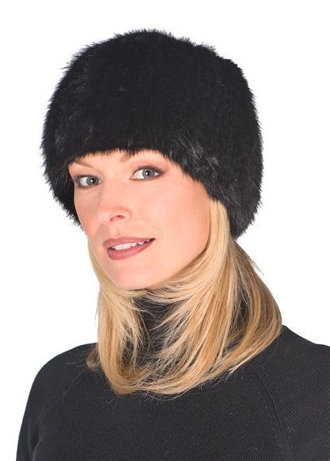 Ranch Mink Knitted Fur Stretch Hatfur Content Ranch Black Mink Fur