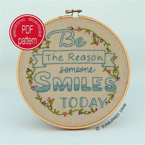 Embroidery Pattern, Inspirational Quote, Printable Pattern, PDF ...