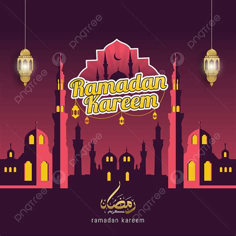 Ramadan Kareem Islamic Greeting Card Template Design Background Png