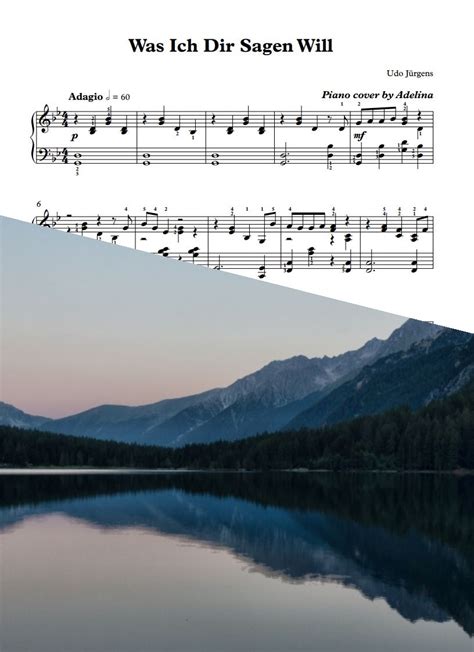 Was Ich Dir Sagen Will Udo J Rgens Piano Sheet Music