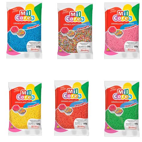 Granulado mil cores 500g colorido mavalério Shopee Brasil