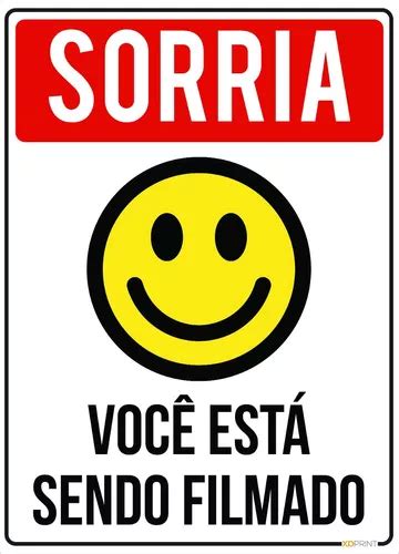 Kit Placas Sorria Voc Est Sendo Filmado X Cm