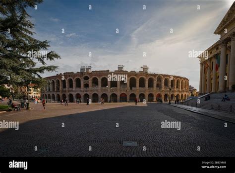 Vista Esterna Dell Arena Di Verona Antico Anfiteatro Romano Di Verona