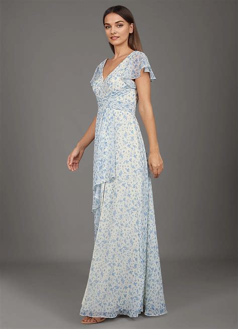 Azazie Omari Blue And White Ditsy Floral Bridesmaid Dresses Azazie