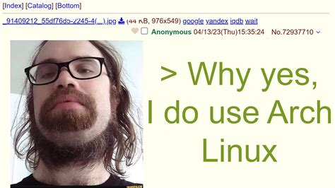 Average Arch Linux User Chan R Greentext Youtube