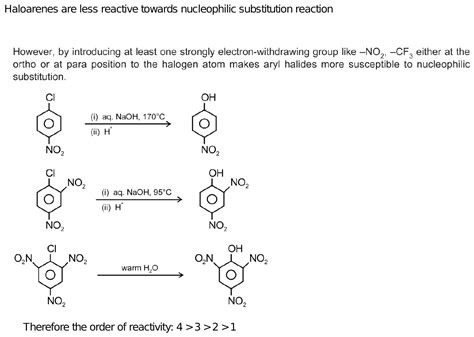 The Correct Order Of Nucleophilic Substitution In 1 Chlorobenzene 2