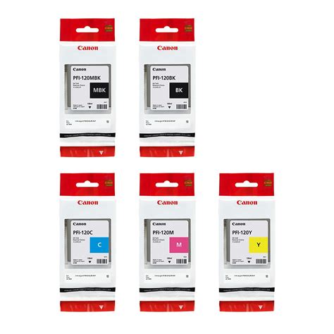 130ml Canon PFI 120 TM 200 TM 300 Ink Cartridges MBK BK C M Y