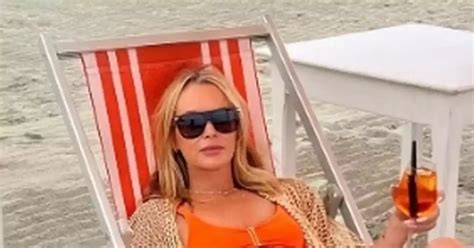 Amanda Holden Branded A Hot Mama As She Sizzles In Orange Bikini Australia