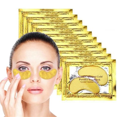 10pcs Gold Eye Mask Patches Crystal Collagen Anti Aging Remove Puffiness Dark Circles