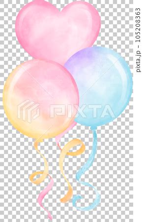 Vibrant Pastel Balloons Bouquet with Strings のイラスト素材 105208363 PIXTA