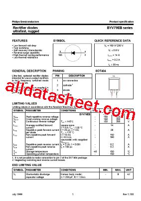 Byv Eb Datasheet Pdf Nxp Semiconductors