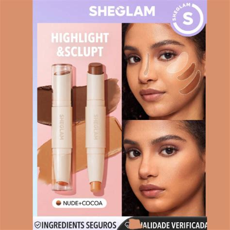 Contorno Em Bast O Cremoso Em Contorno E Iluminador Sheglam Tom Da Maquiagem Nude Cocoa