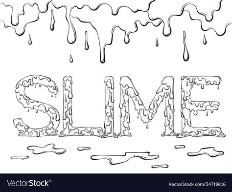 Lettering Dripping Word Slime Royalty Free Vector Image