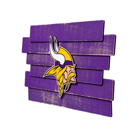 Minnesota Vikings Nfl Staggered Wood Logo Sign