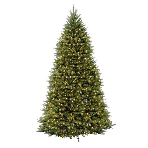 National Tree Company 12 Ft Pre Lit Dunhill Fir Hinged Artificial Christmas Tree With Clear